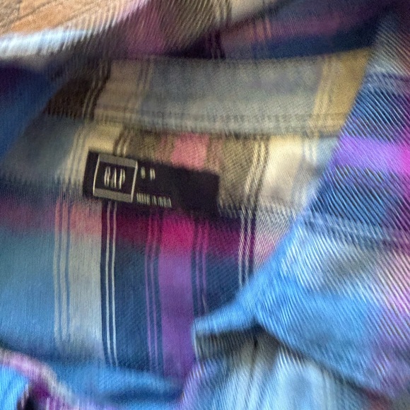 GAP Blue and Purple Plaid Button Down Shirt - Picture 8 of 8
